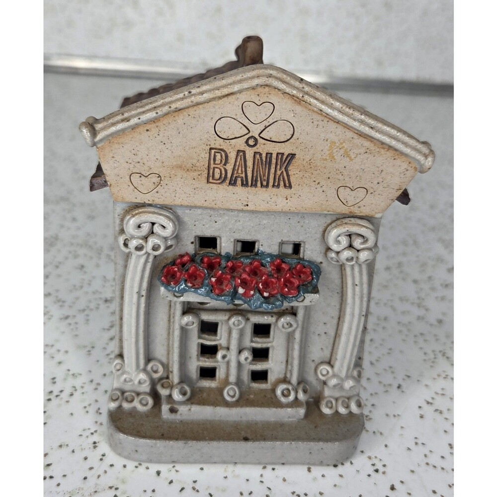 Windy Meadows Pottery Hometown Collection BANK Building 1987 Retired